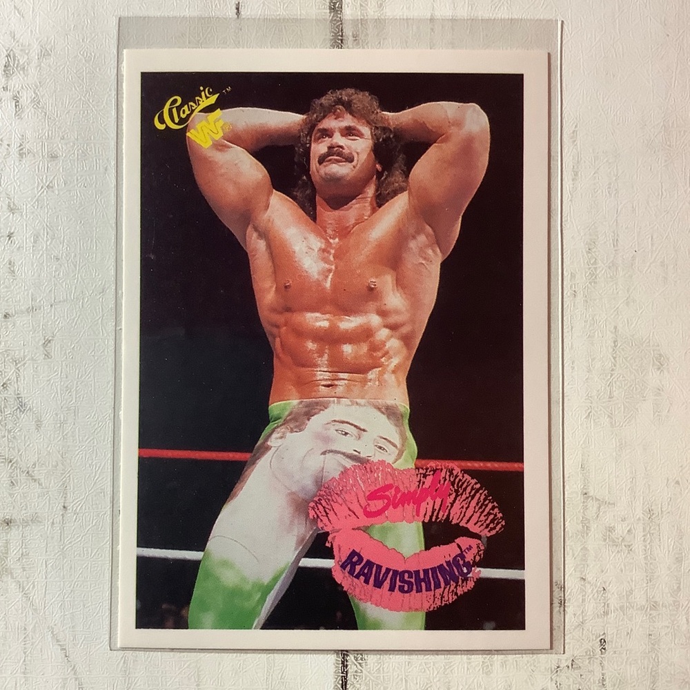 RAVISHING RICK RUDE 1990 CLASSIC WRESTLING CARD # 3 WWF WWE Legend